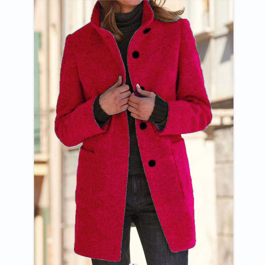 Cardigan Coat Women Clothes Warm Autumn  Fashion Versatile Loose Fitting Retro Button Stand Collar Long Sleeve Y2k Overcoat