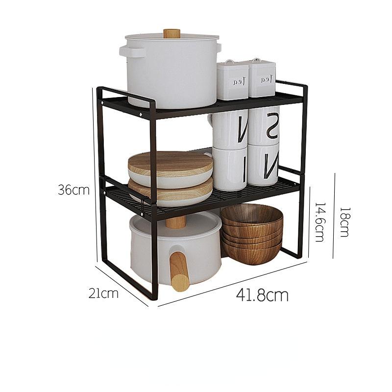 2Pack Cabinet Shelf Organizer Storage Rack Stackable Spice Rack Kitchen Space Saving Double-Layer Shelf Under Sink Storage Rack