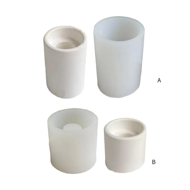Форма для DIY cylindrical подсвечника, антипригарная подставка для свечи, гипсовая форма, длинные/короткие подсвечники, силиконовая форма, декор для дома