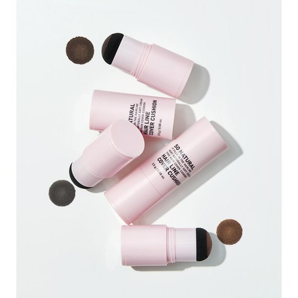 So Natural Hair Line Cover Cushion Natural Black 2.5g – Hairline Concealer, Quick Cover, Korean