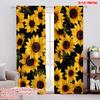 2D Flat Printing 2pcs Curtains Sunflower Protecting Privacy Family Party Decoration for Home Decor