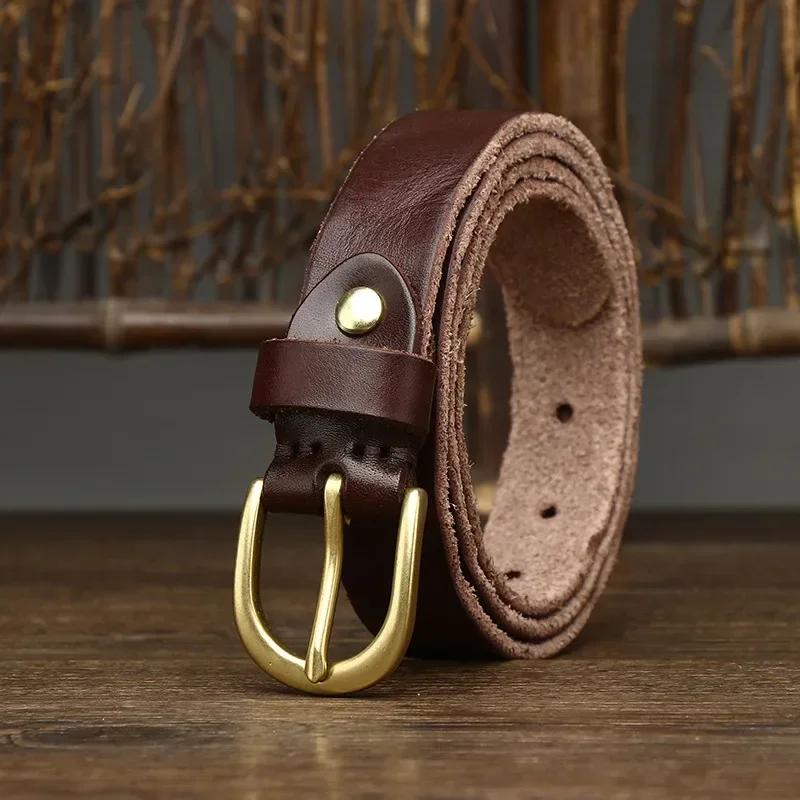 2.6 см женские ремни из натуральной кожи высокого качества из натуральной кожи для женщин, фирменный ремень с латунной пряжкой, ковбойский женский пояс