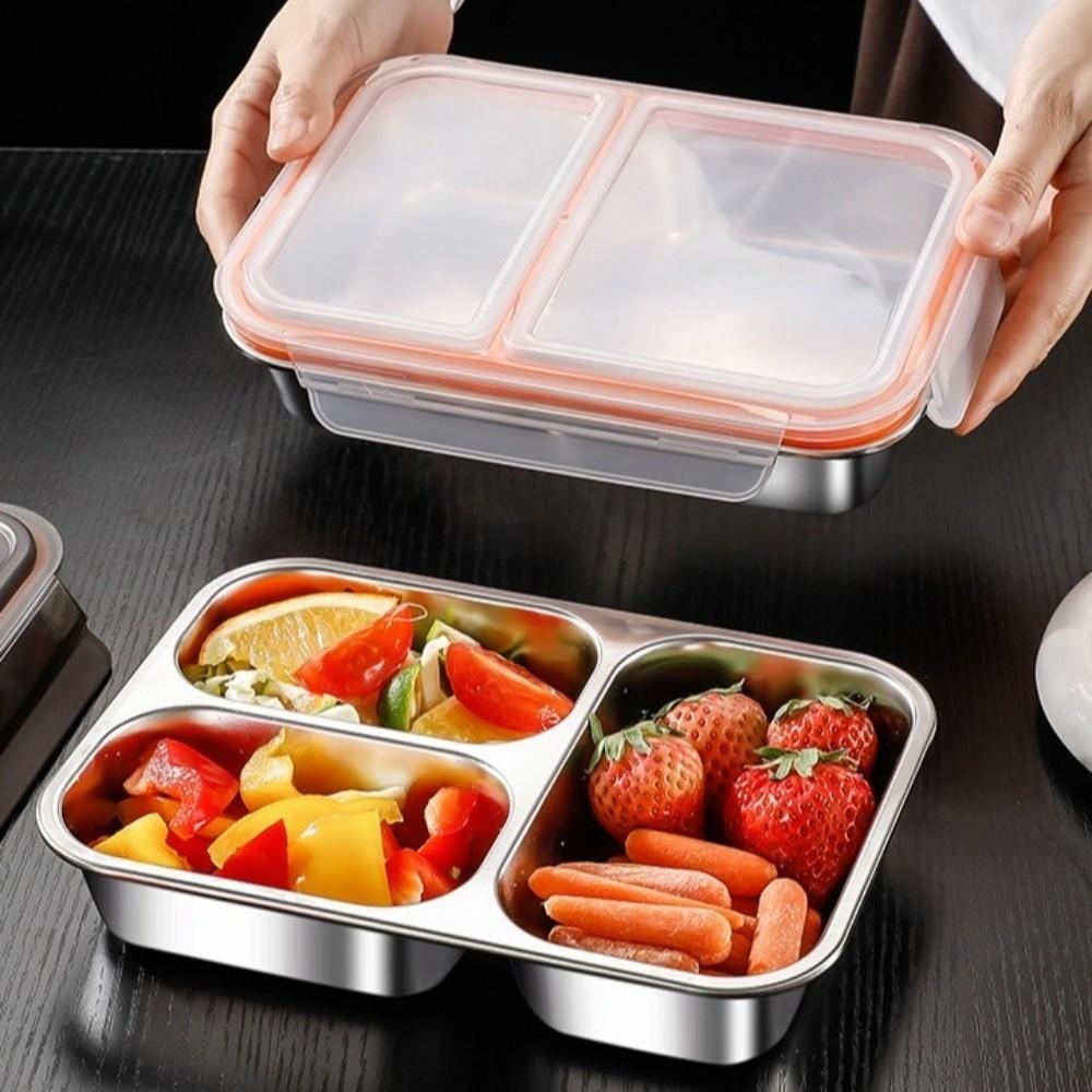 2/3 Grids Food Storage Container Microwave Safe Meal Prep Container Food Divided Box Picnic