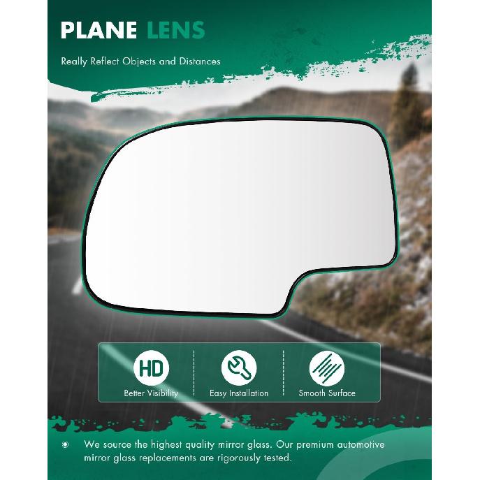 SCITOO Driver Side Mirror Glass Fit For 1999-2006 For Chevy Silverado Pickup 2007 For Chevy Silverado Pickup 2000 For Chevy Suburban 2001-2006 For