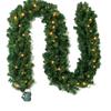 2.7M Pre-Lit Christmas Rattan Door Wreath with Ornaments