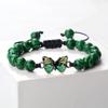 New Design Malachite Beaded Bracelets Handmade Natural Tiger Eye Stone Agates Green Butterfly Pendant Bangles Lover Jewelry Gift