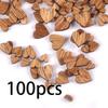100pcs Assorted Sizes Wooden Heart Shapes, Rustic DIY Scrapbooking Crafts, Wedding Party Decor Wooden Art Supplies Scrapbooking Crafts