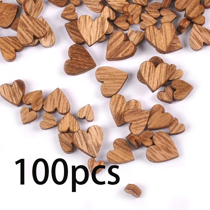 100 шт. Деревянные формы сердечек разных размеров, Деревенский DIY Скрапбукинг, Декор для свадебной вечеринки, Деревянные художественные принадлежности, Скрапбукинг