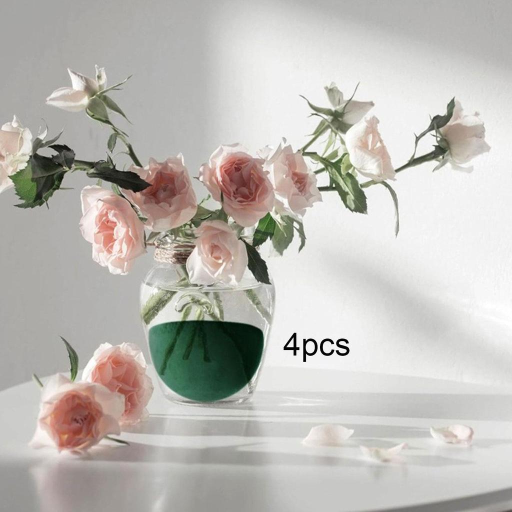 4 Pieces Foam Half Balls Hemispherical Plant Foams Accessories Blocks Green for Garden Birthday