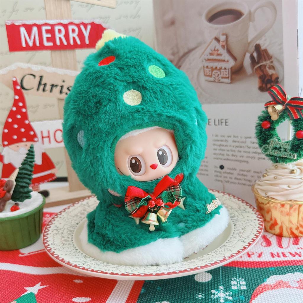 10cm & 15cm Labubu Doll Christmas Outfit: Tree Shawl and Hat