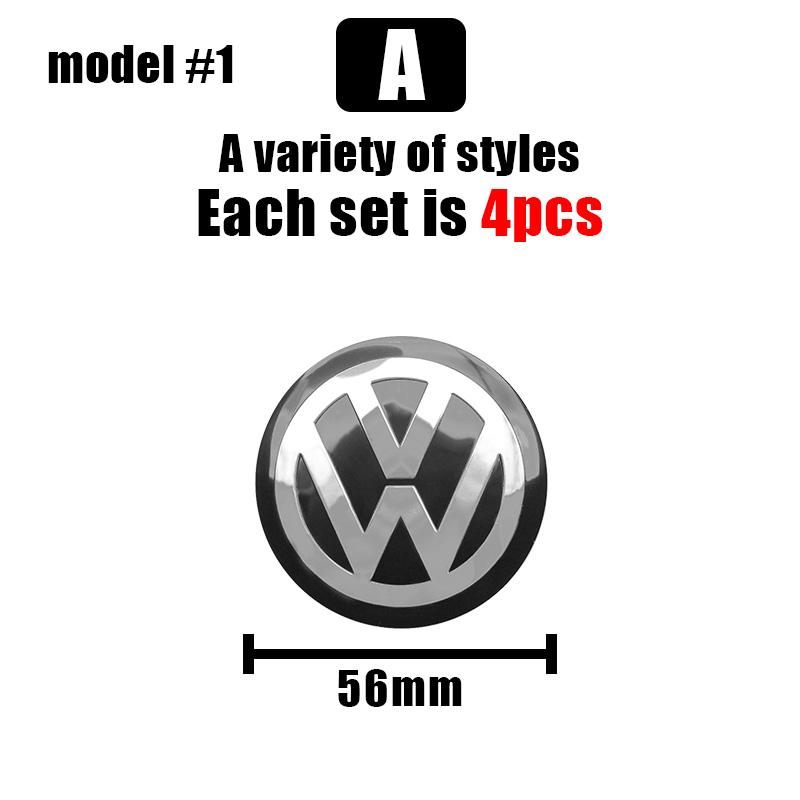 4pcs 56/60/65mm Volkswagen Car Wheel Center Cover Stickers Hub Cap For VW R Golf Touran Octavia Motion GTI Polo Auto Accessories