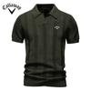Callaway 2025 Summer New Embroidered Men's Polo Shirt Striped Hollow Short Sleeve Sweater Polo Shirt Men