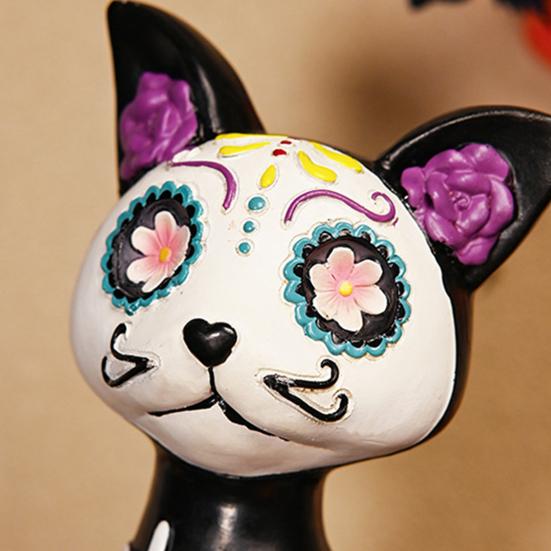 Хэллоуин Украшение Скелет Кошка Собака Форма Смола Статуэтка Для Дома Улицы Скульптура Кошки Дом с Привидениями Настольный Декор