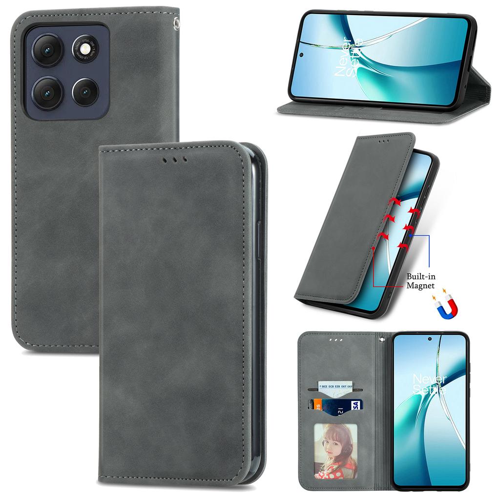 For Motorola Moto G86 5G Leather Case with Card Holder Magnetic Absorption Phone Cover
