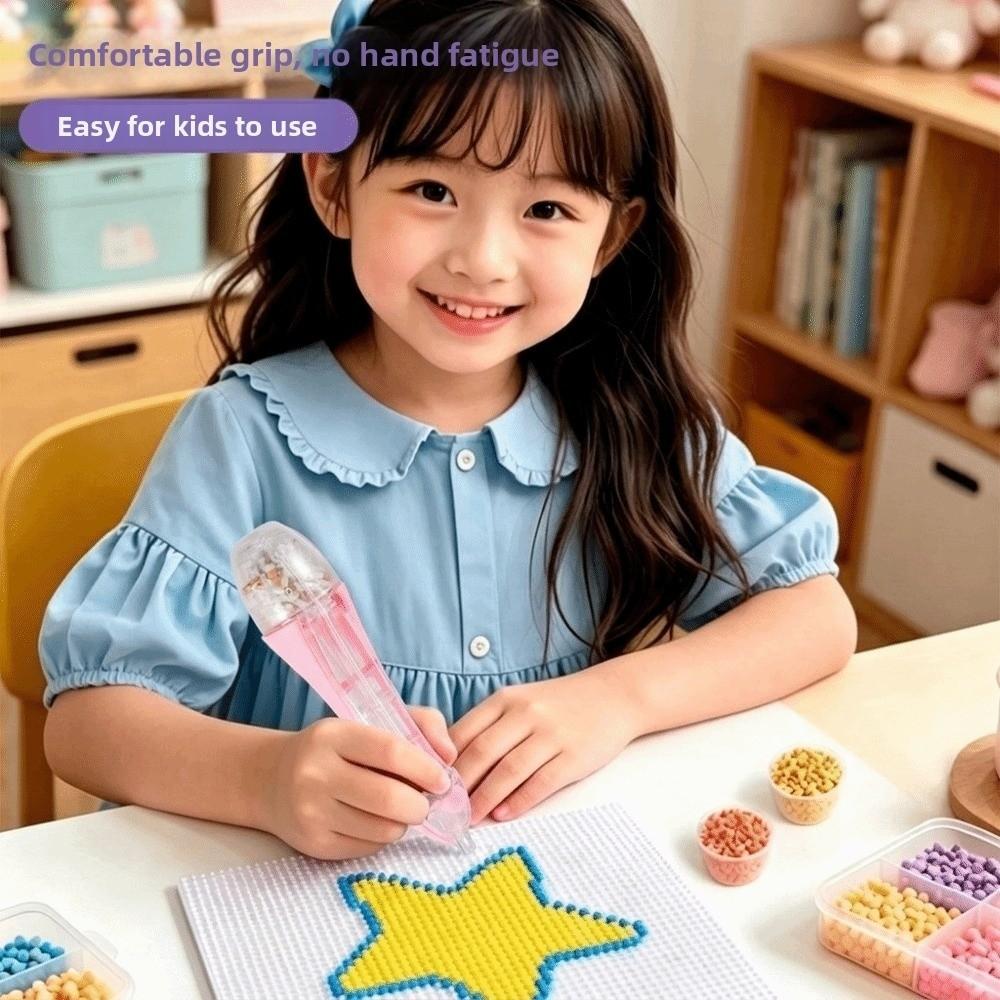 Automatic Bead Placement Pen Efficient Perler Bead Dispenser Press-Type Bead Pen Puzzle Making