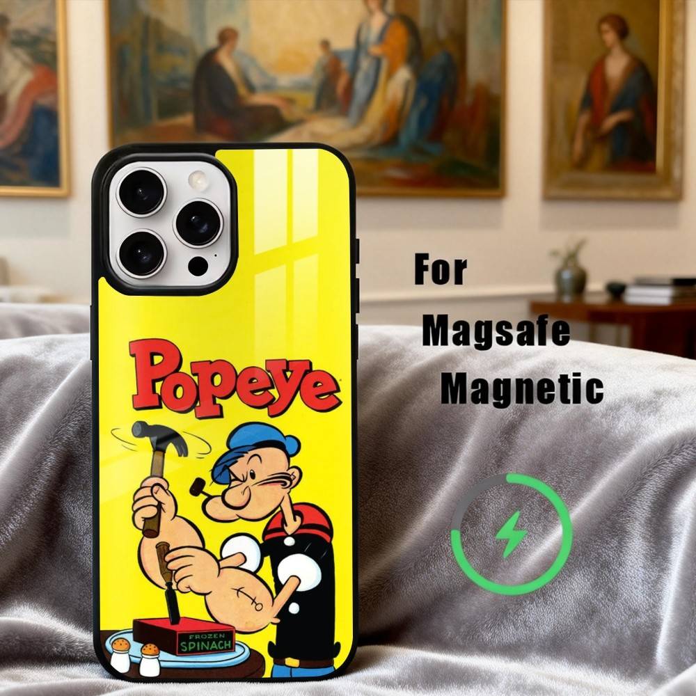 C-Cartoon C-Character P-Popeye-E Phone Case For iPhone17,16,15,14,13,12,11 Plus,For Magnetic Wireless Charge Cover