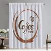 Blackout Curtain for Room 2 Panel Coffee Time Modern Living Room Curtains Tulle for Bedroom Home Interior Curtains Shades Camera