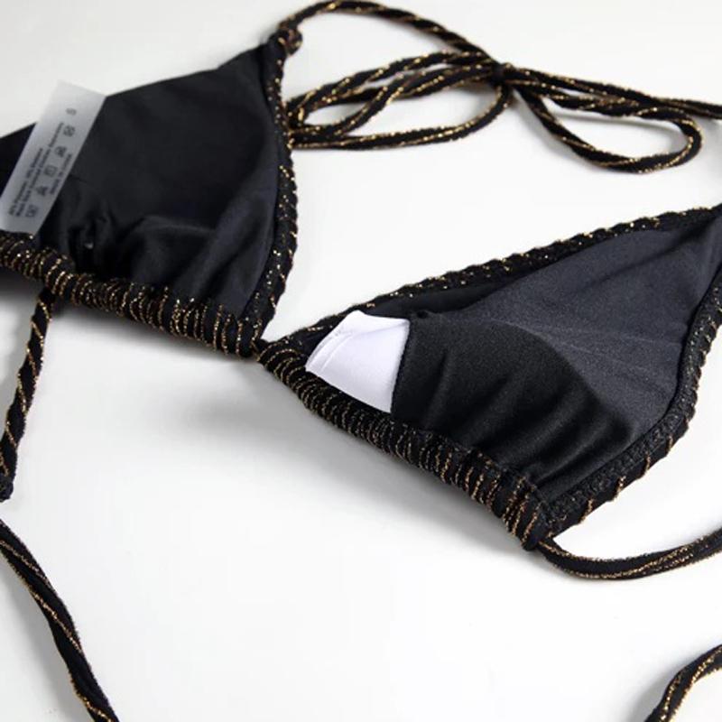 CINOON Сексуальное бикини пуш-ап женские купальники женский комплект микро бикини однотонные стринги с завязками сбоку купальный костюм купальные костюмы