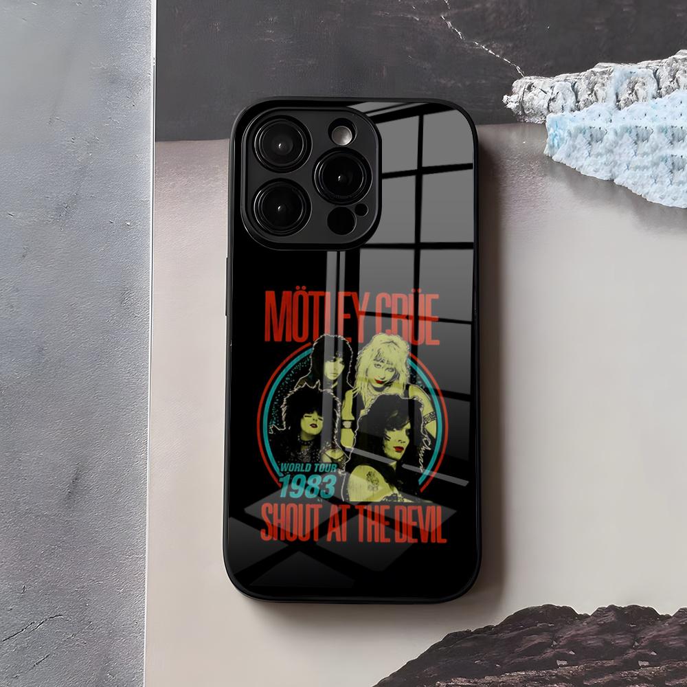 M-MotleyS Rock C-CrueS Phone Case For IPhone 17 Air 16 E Pro Max 15 14 13 Mini 12 Pro 11 Max Plus Black Glass Cover