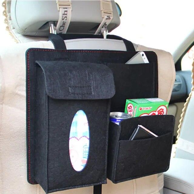Multifunctional Car Seat Organizer Oxford Fabric Felt Car Back Multi Pocket Storage Bag with Tablet Holder Protector for Kids