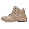 Men's Outdoor Shoes High Top Flat Boots Solid Color Men's Mountaineer Boots