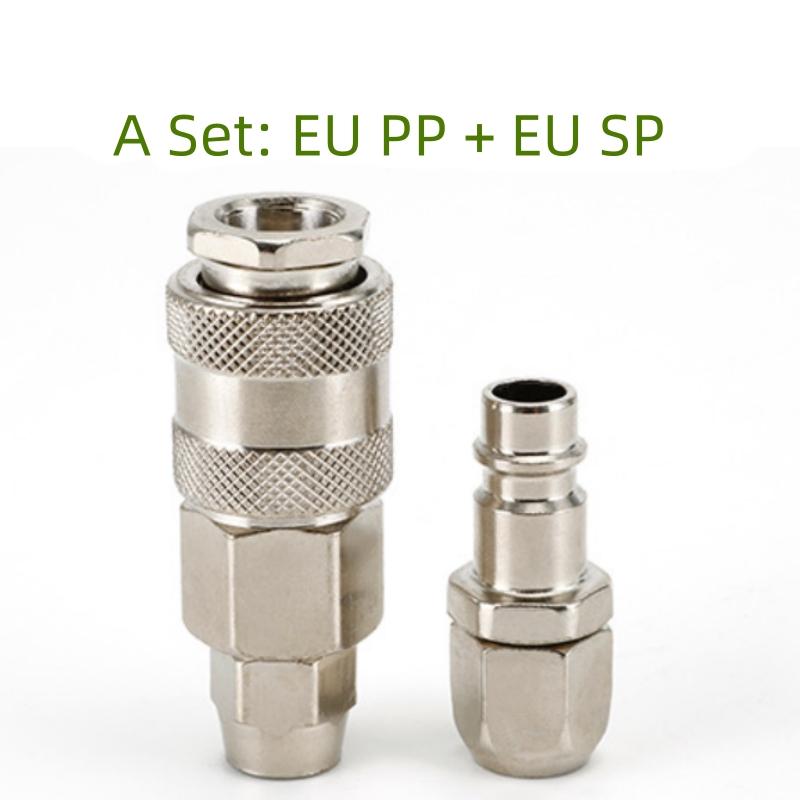 3-in-1 Quick Release Pneumatic Connector Rapidities for Air Hose Fittings Coupling Compressor Accessories European Standard