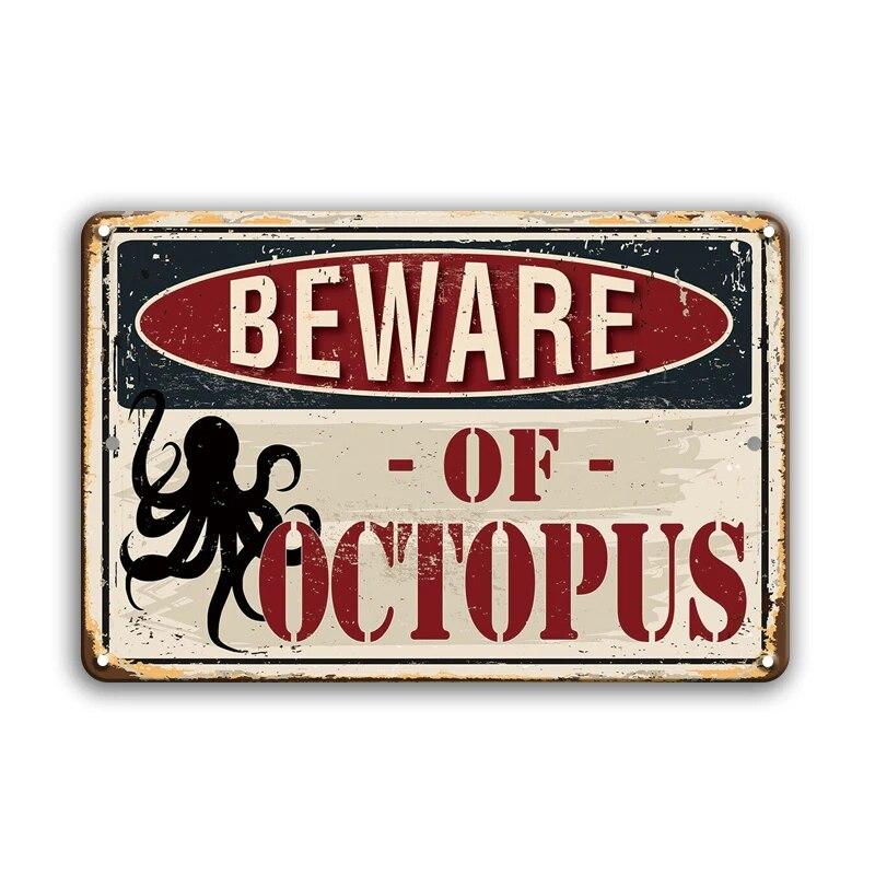 Warning Danger Poster Metal Decor Beware Of The Dog Cat Vintage Tin Sign No Trespassing Farmhouse Wall Decor Family Doorplate