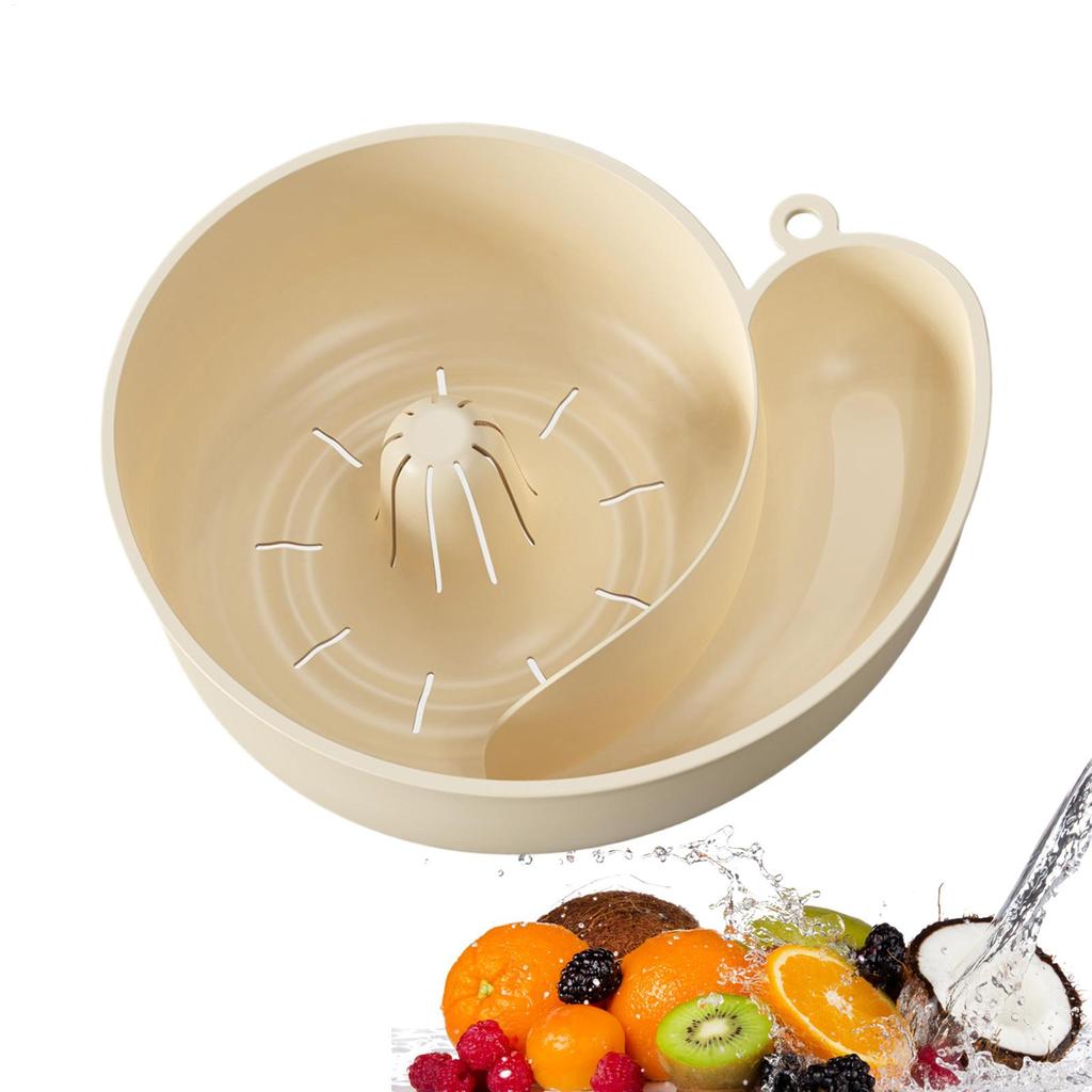 Корзина для слива фруктов в форме улитки Креативная Автоматическое вращение Чистая Раковина для мытья овощей Многофункциональная Многоразовая