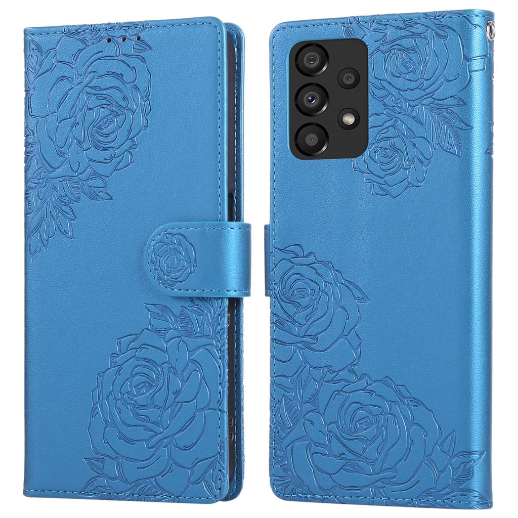 Чехол для Samsung Galaxy A33 5G с кошельком из ПУ кожи с рисунком розы и 3 слотами для карт