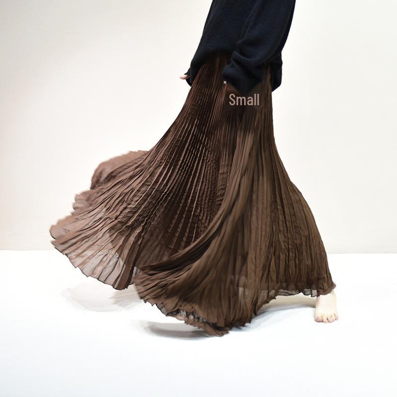 Женская элегантная шифоновая юбка А-силуэта средней длины с подолом шириной 6 метров для Весны/Лета 2025