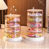 Multi-Layer Rotating Jewelry Box Transparent Earrings Ring Storage Box Rotatable Table Organizer
