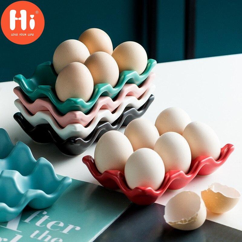 Hi Nordic 6 решеток держатель для яиц керамический противоскользящий ящик для яиц лоток для хранения в холодильнике