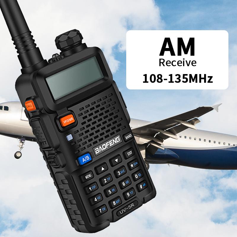 Радиостанция Baofeng UV-5R, Рация, Авиадиапазон, Беспроводное копирование частоты, AM FM, Дальняя связь, Охотничья станция, Мощная портативная двусторонняя радиостанция