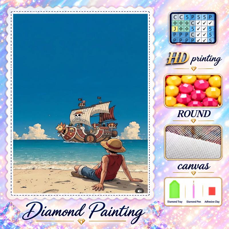 One Piece Diamond Painting Kit 5D Full Drill DIY Diamond Mosaic Wall Art Home Decor