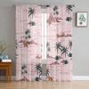 Palm Tree Island Beach Tulle Curtains for Living Room Bedroom Sheer Curtain for Balcony Hall Fashion Printed Home Drapes