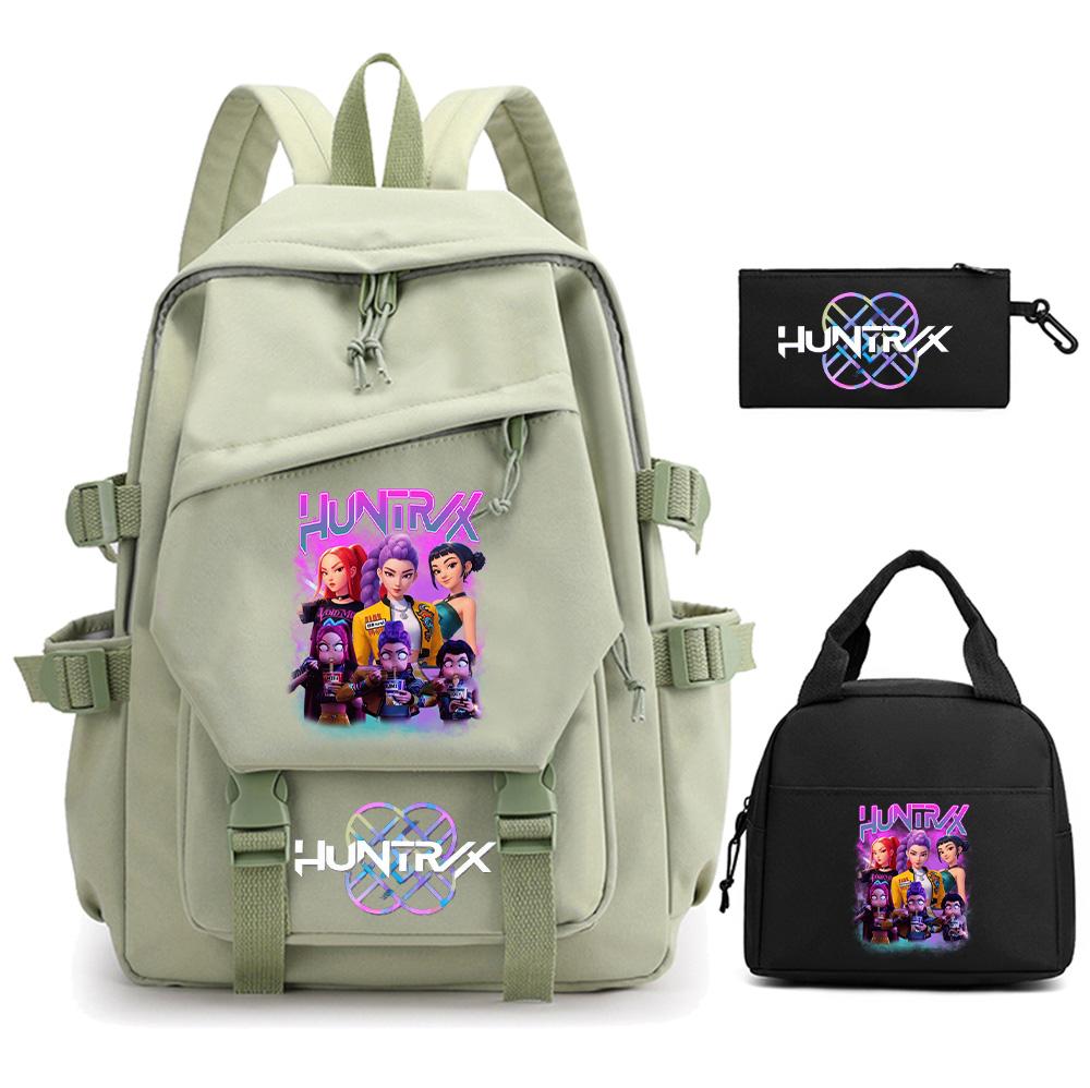 3Pcs/set Anime Cartoon K-Pop Demon Hunters Printed Backpack for Teenger Children Student Schoolbag Girl Women Large Capacity Waterproof Travel Bag