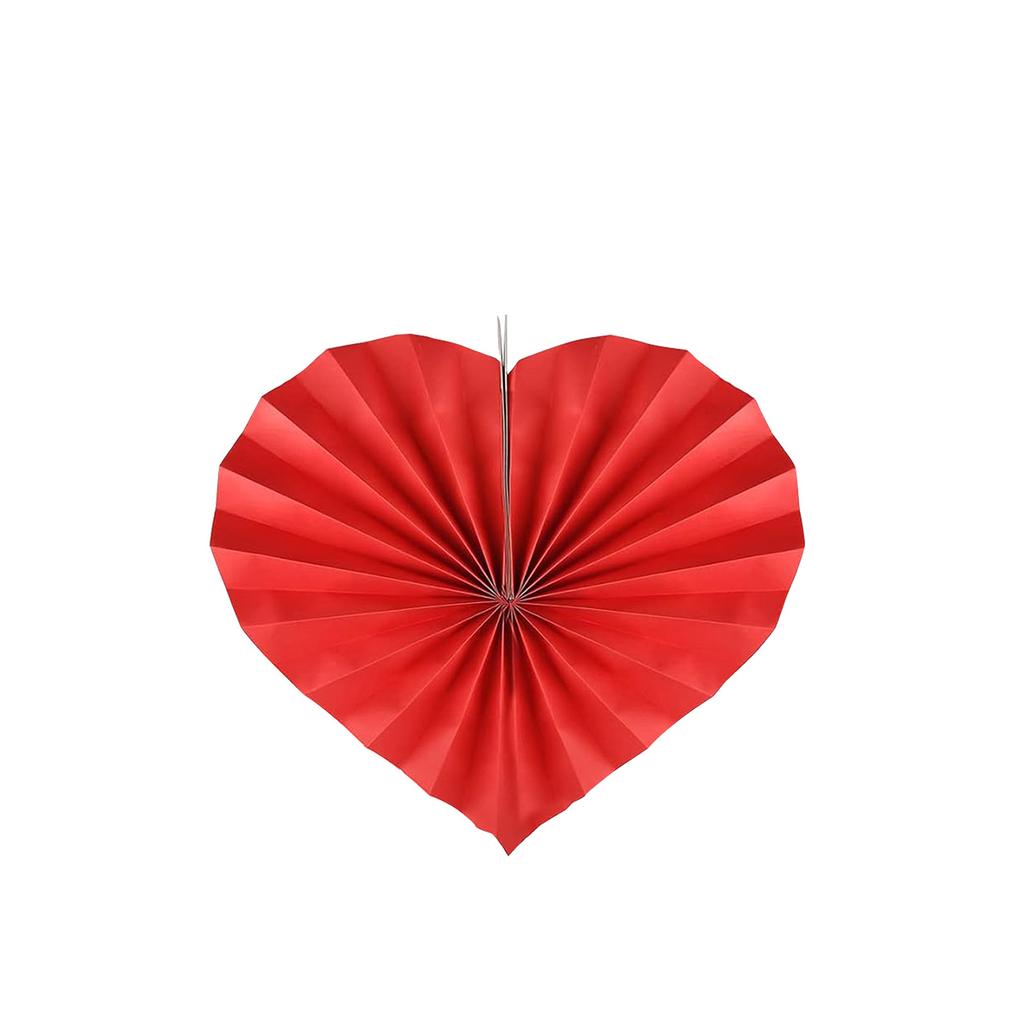 8pcs Love Heart Shaped Paper Fans for Wedding and Anniversary Decorative Folding Fan Valentine's Day Party Supplies