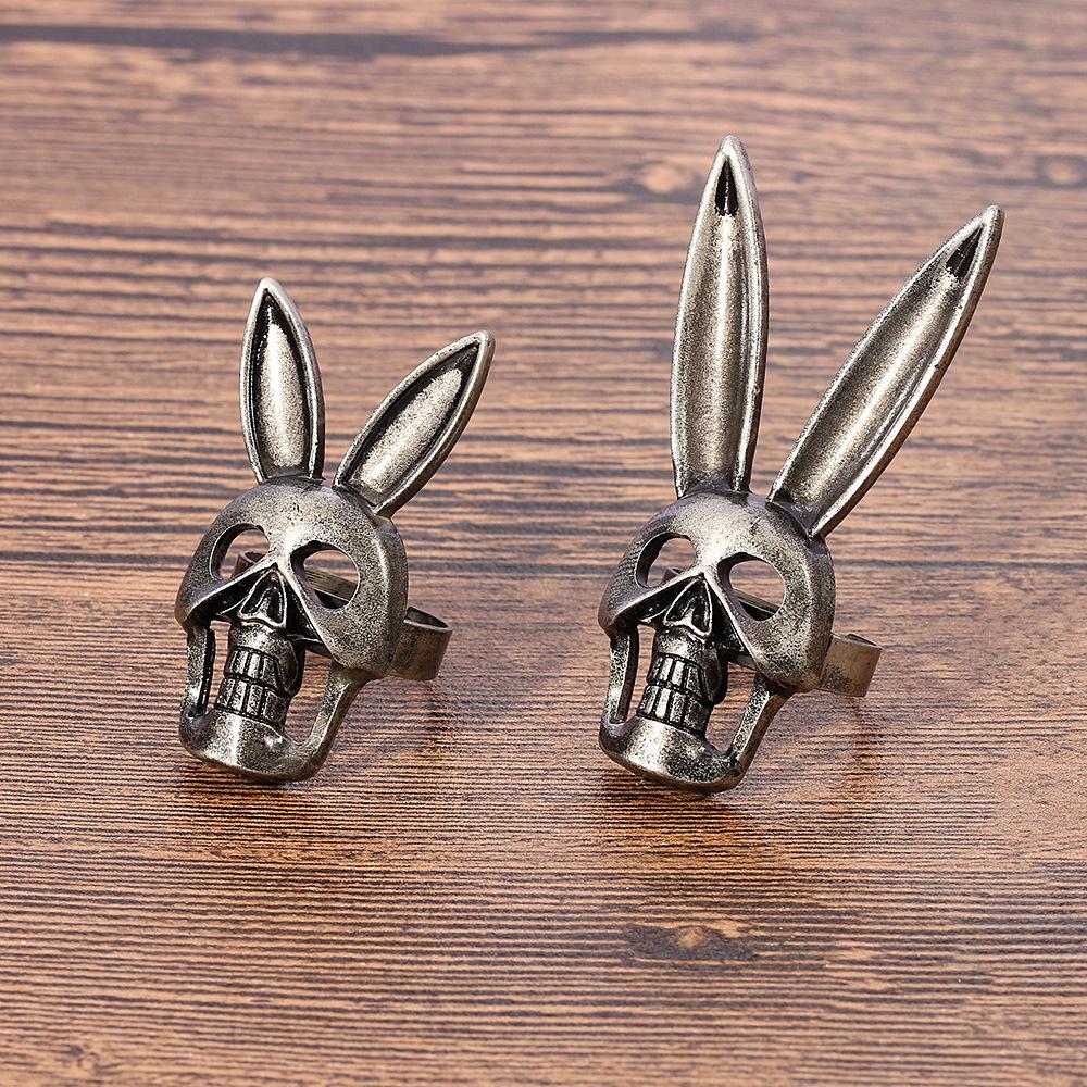 Animal Long Ears Short Ears Rabbit Skull Open Mask Ring Jewelry