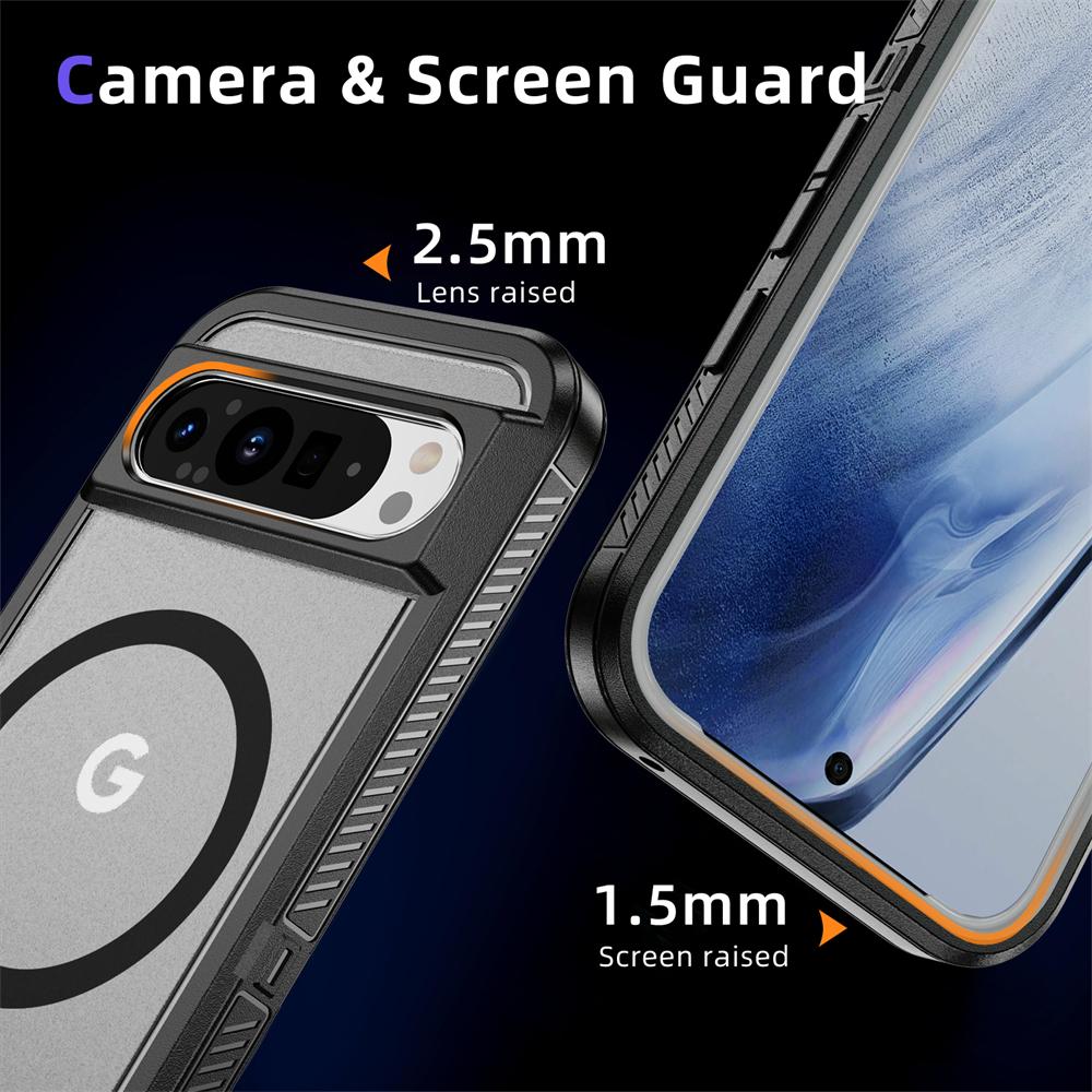 Роскошный складной чехол-подставка с магнитом для Google Pixel 9 8 Pro XL 8A, противоударный гибридный защитный чехол из поликарбоната, военный