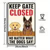 Venicor Dog Keep Gate Closed Sign - 12 X 8 Inches - Dog On Premises Outdoor Sign - Welcome Dog Door Sign
