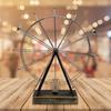 Rotating Wheel Model Metal Sculpture Degree Creative Statue Modern for Cabinet Bookshelf