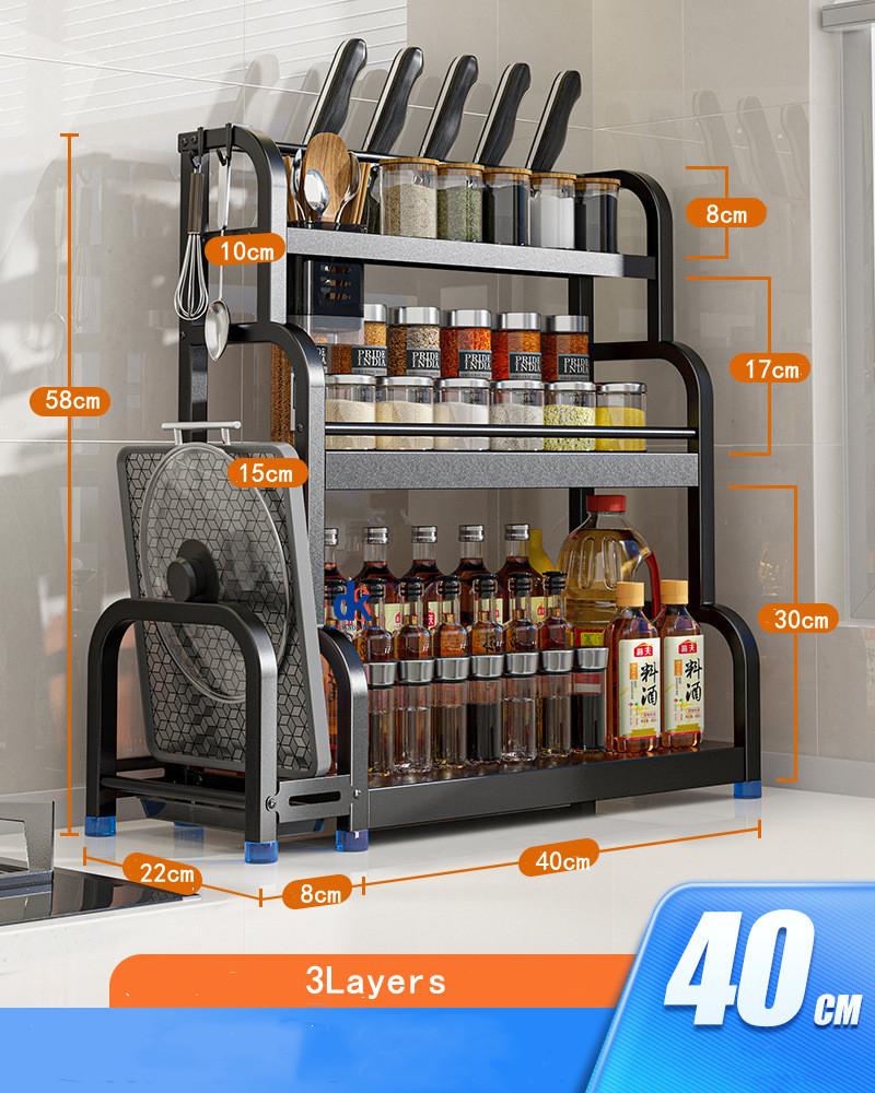 2 слоя 3 слоя Нержавеющая сталь кухонная стойка для хранения палочек для еды приправы полка органайзер нож банка бытовые принадлежности
