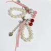 Ins Style Cherry Keychain Y2K Trendy Imitation Pearl Keyring Pendant Sweet Girly Bag Charm Hanging Decoration Car Key Holder