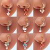 European & American Irregular Crushed Stone Nose Stud with Colorful Eyes & Five-Star Pendant
