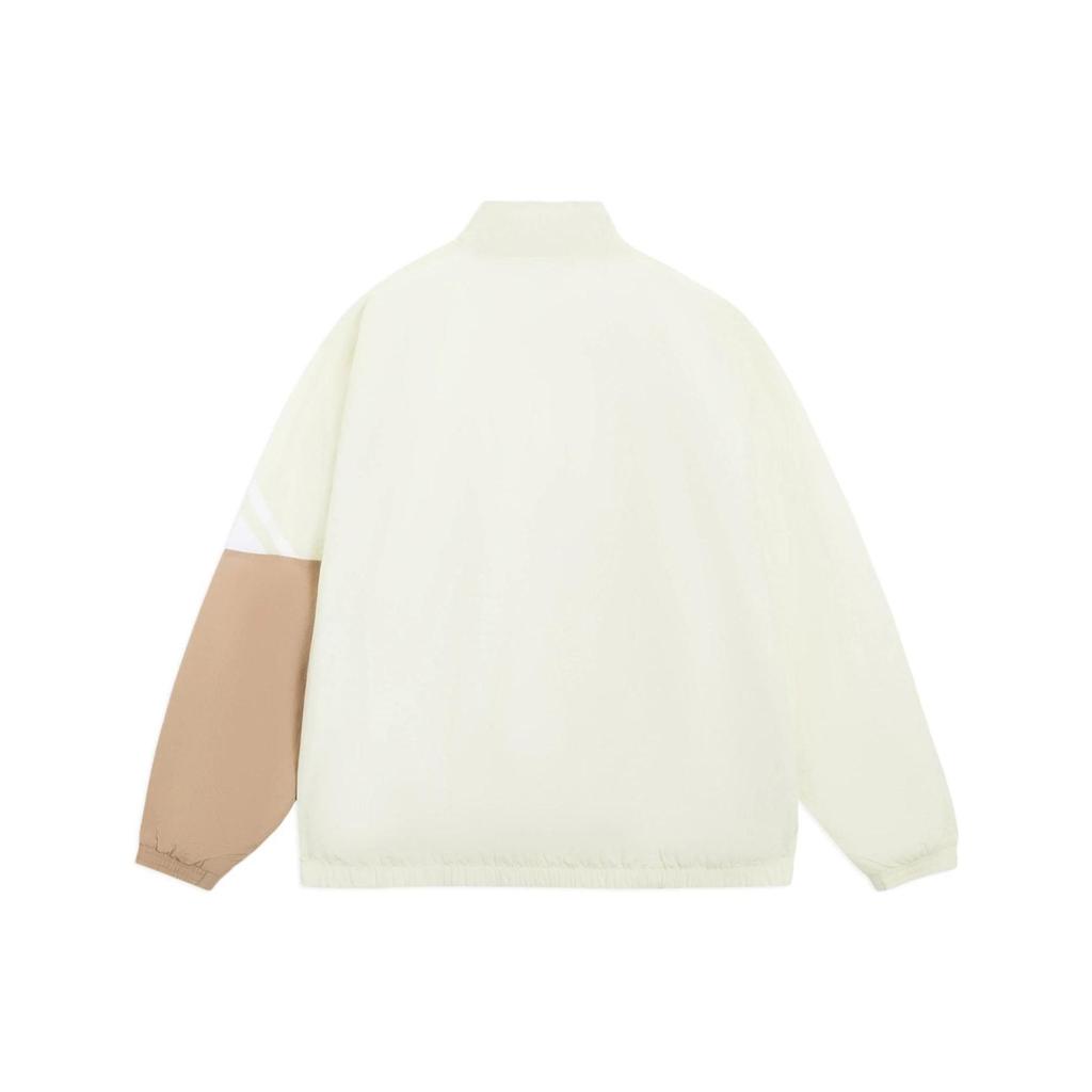 Li-Ning Куртка свободного кроя с логотипом Color Block и воротником-стойкой, унисекс, цвет «белая кость» AJDQ036-9