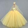 With Veil Doll Wedding Dress Solid Color Doll Bridal Clothes Doll Dress Costume  1/6 BJD Doll