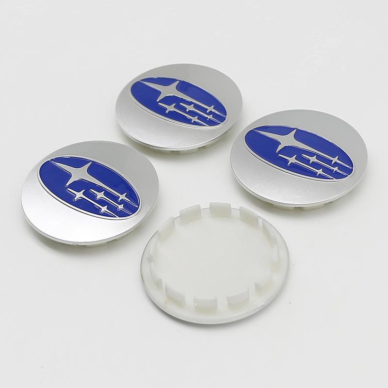 4PCS 60mm Car Wheel Center Covers Hub Caps Emblem for Subaru Models - Fits XV WRC WRX BRZ Forester Tribeca Impreza Legacy Outbac