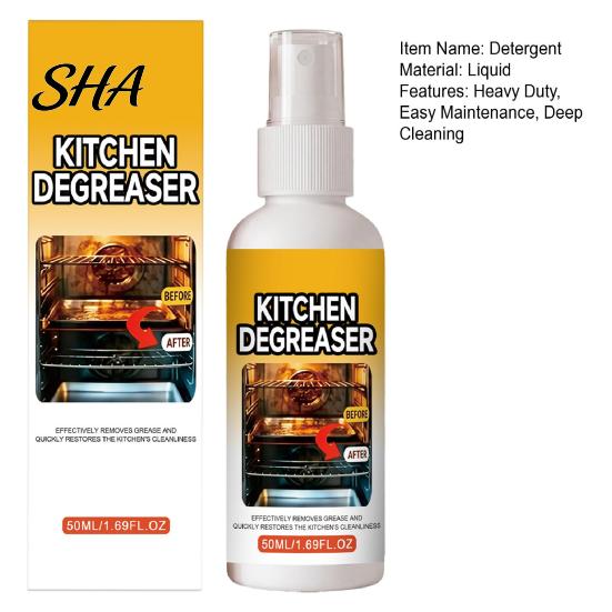 Food Residue Remover Spray 50ml BBQ Grill Cleaner Spray, Heavy Duty Foam Detergent for Grease Removal Stainless Steel on Grills Smokers Ovens,