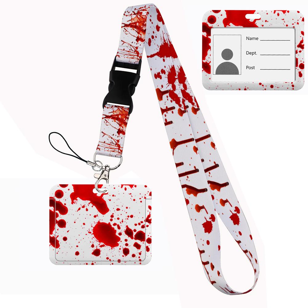 Дизайн скелета Lanyard Держатель для визиток и кредитных карт на шею Брелок-веревка Держатель для ID-бейджа Lariat Lasso