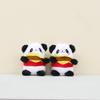 Panda Hamburger Plush Toy Keychain Stuffed Doll Pendant Bag Decoration Gift Kids